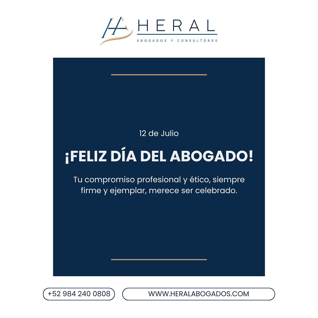 ¡HERAL Abogados y Consultores les desea un feliz día del abogado!
#abogado #diadelabogado⚖️ #law #lawyer #attorneyatlaw #celebración #heralabogadosyconsultores