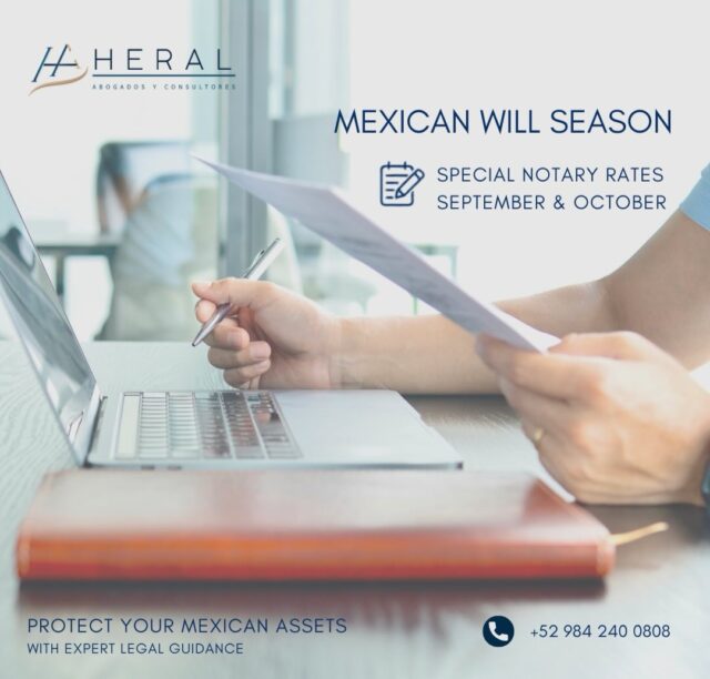 September & October | Mexican Will Season
Planning today is also a way of taking care of the future.
📜🏠
During these months, our will-writing services are available at more accessible prices. 💰
Contact us at 984 240 0808 📞📱
#testamento #willsandtrusts #heralabogadosyconsultores #rivieramaya
